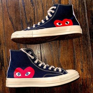 Comme Des Garçons Play/CDG x Chuck Taylor Highs - Black size 9M